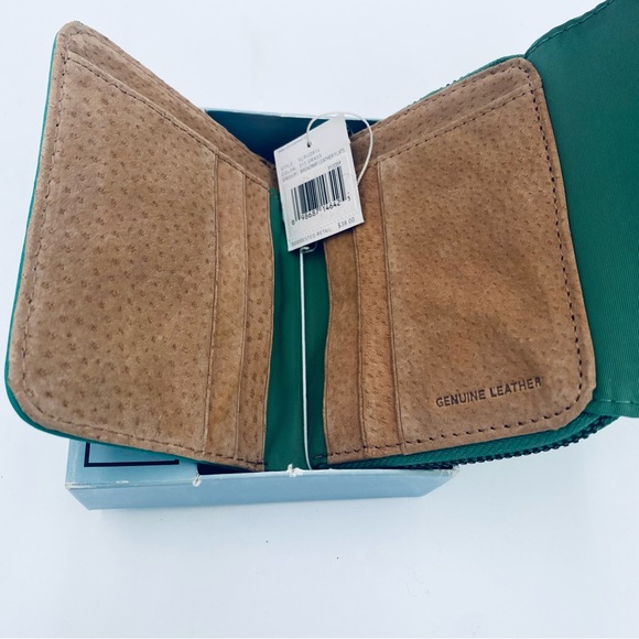 New Liz Claiborne Multi-Function Leather Wallet Turquois Blue / Green $38 Retail - Picture 5 of 7